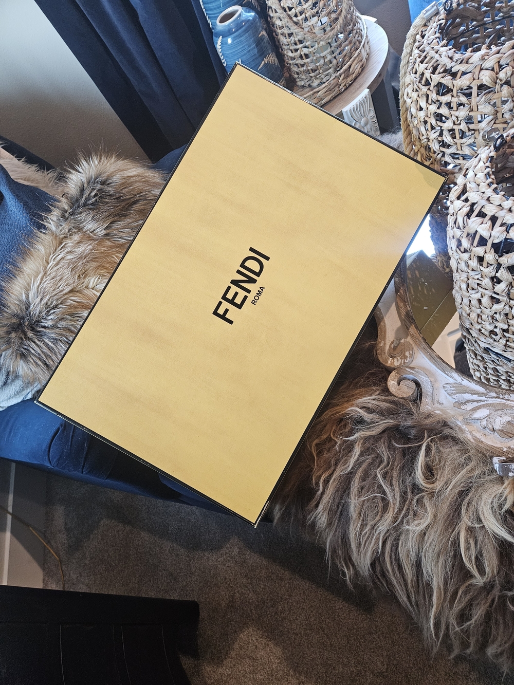 Fendi Yellow and Black Logo Gift Box